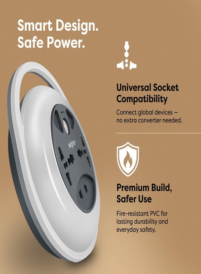 ويبرو سلك تمديد كهربائي مرن من ويبرو نورث ويست، مزود بمقبسين ثلاثي الأطراف عالميين ووحدة واحدة من مقبسين ثنائيي الأطراف، مع مفتاح رئيسي ومؤشر ضوئي | سلك نحاسي بطول 5 أمتار | شريط طاقة للمنزل والمكتب | عبوة من قطعة واحدة - Image 4